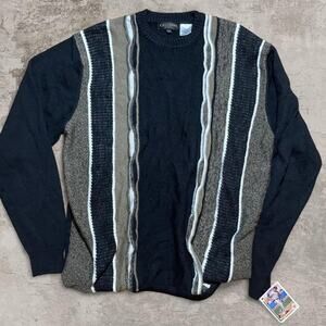 celinni Black coogi style wool knit sweater sweater size XL